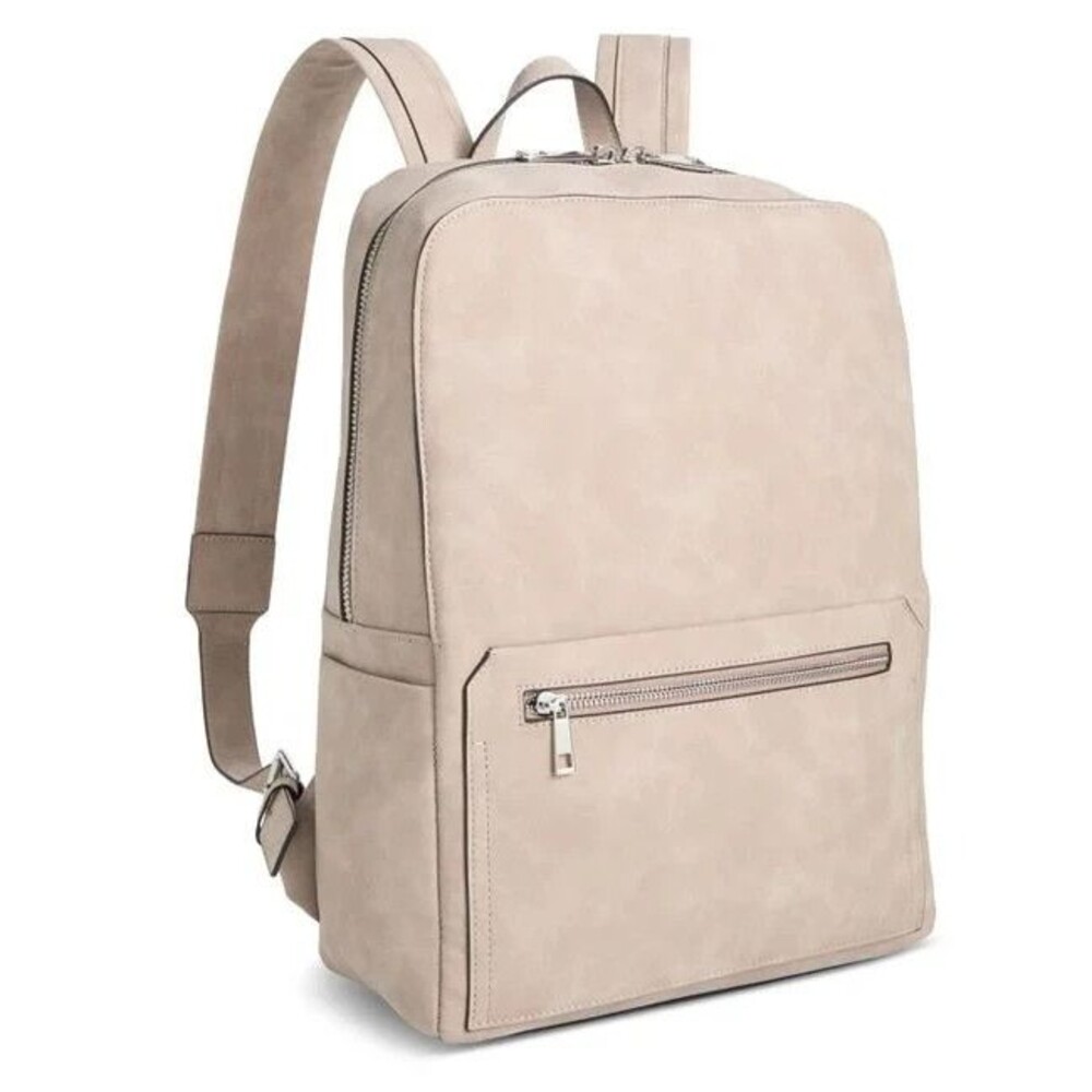 ALFANI Backpack Natural Tan Faux Suede Workwear Travel Business School $99